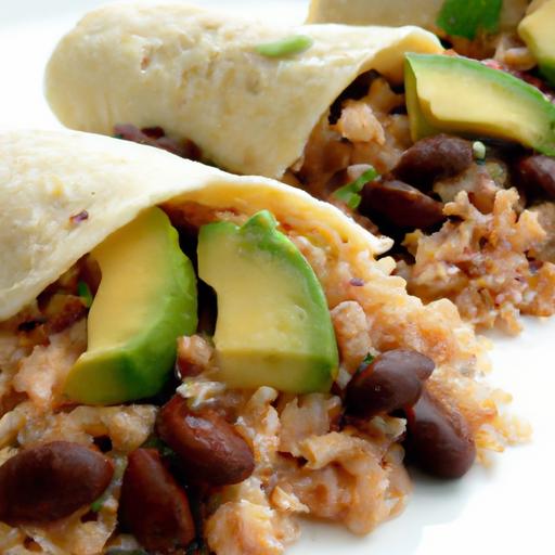 pinto bean and rice burritos