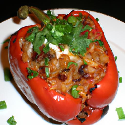 pinto bean and rice stuffed peppers