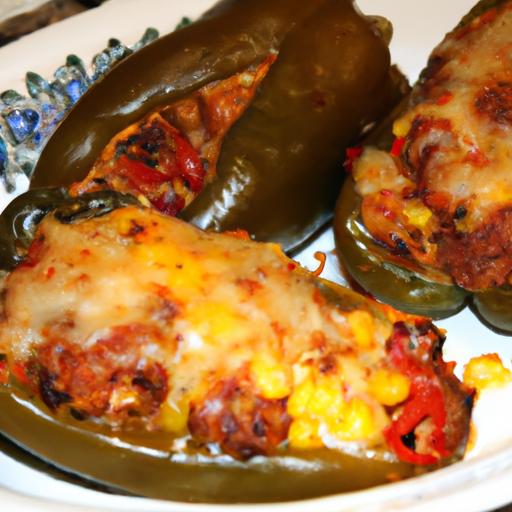 pinto bean and sausage stuffed peppers