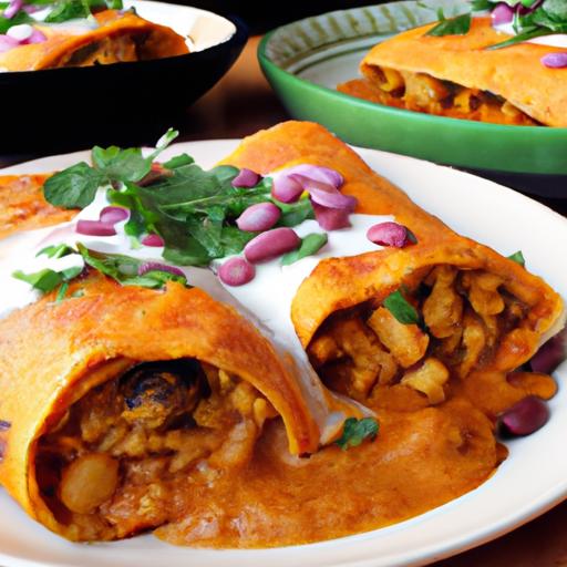 pinto bean and sweet potato enchiladas