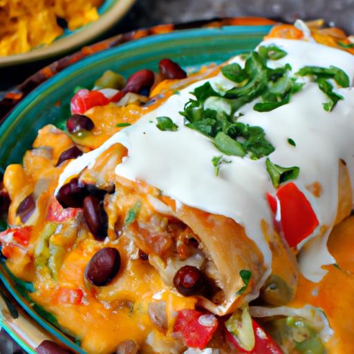 pinto bean and veggie enchiladas