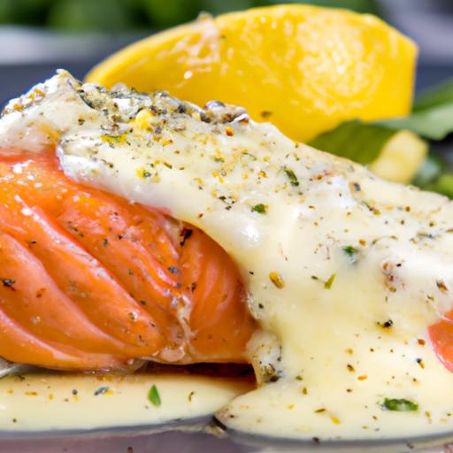 poached salmon with hollandaise sauce