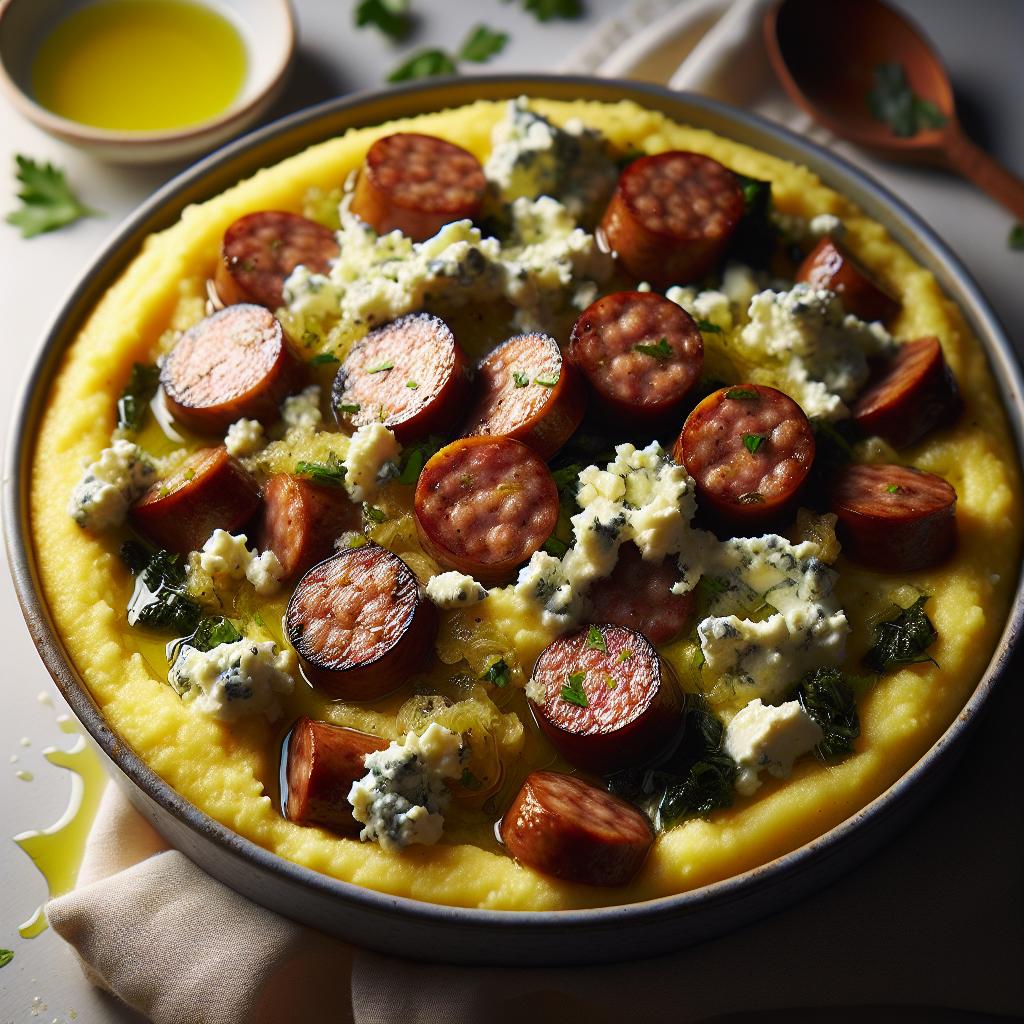 polenta with gorgonzola and sausage