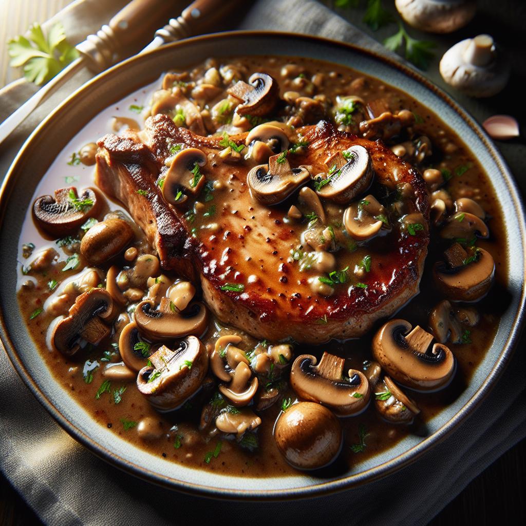 pork chops with mushroom gravy