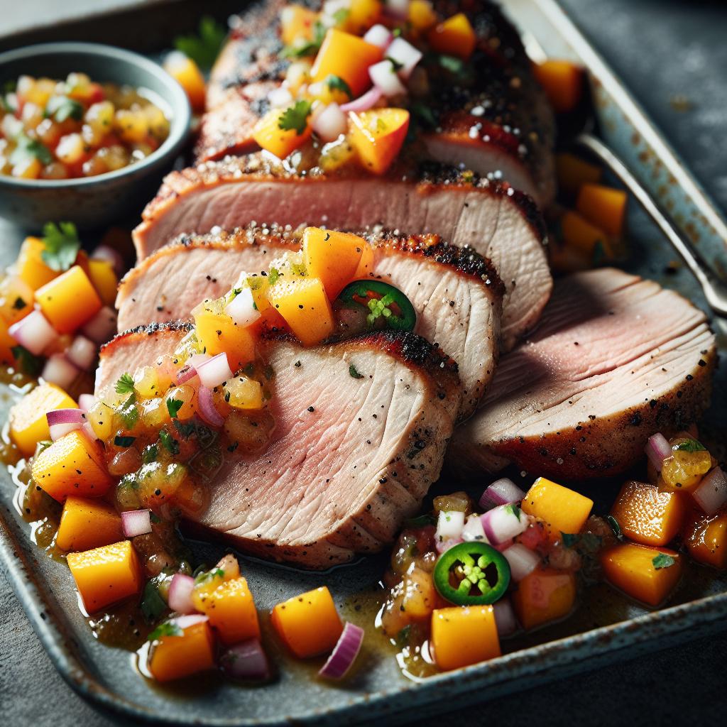 pork tenderloin with peach salsa