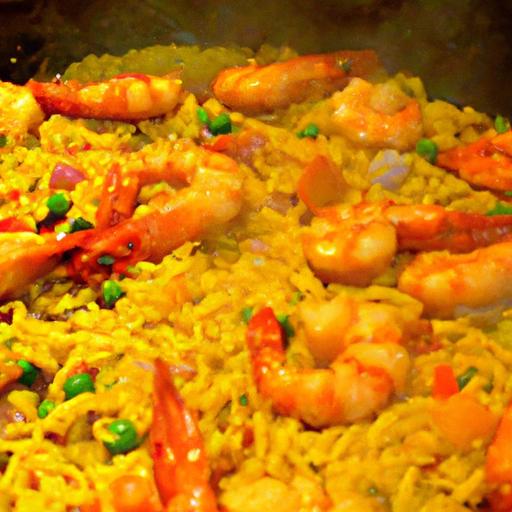 prawn and chorizo paella