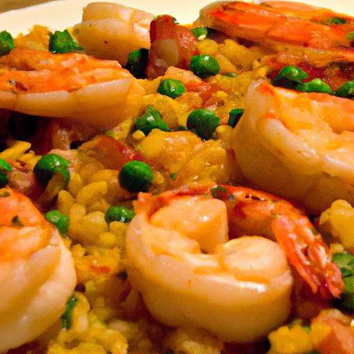 prawn and scallop paella