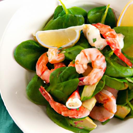 prawn and spinach salad