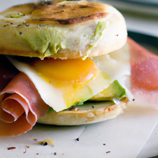 prosciutto and egg breakfast sandwich