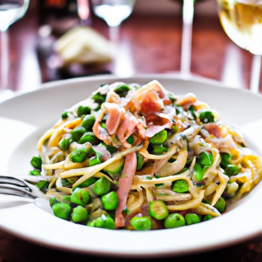 prosciutto and pea linguine