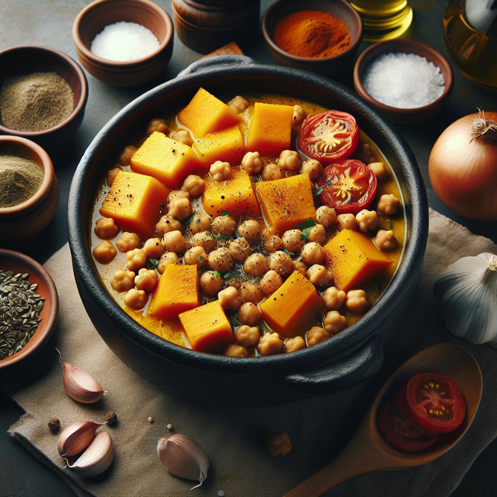 pumpkin and chickpea hotpot