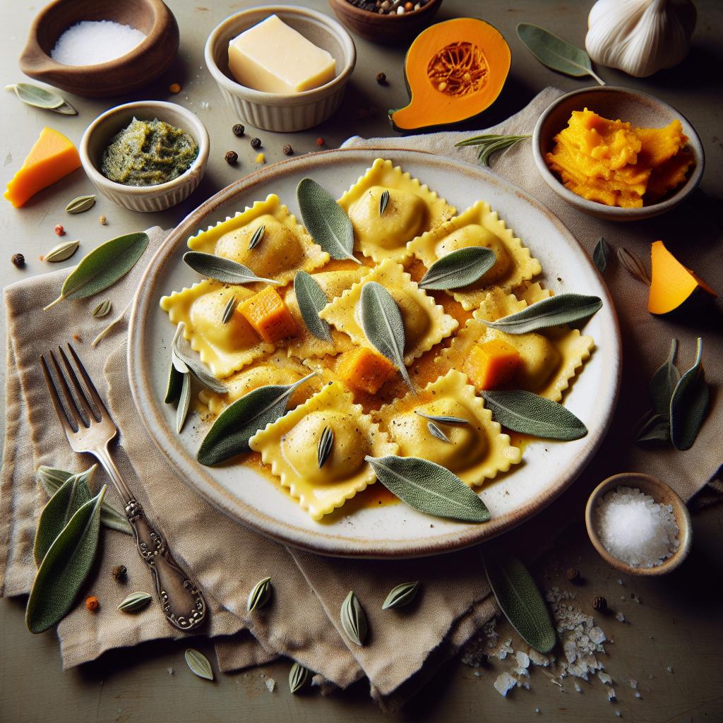 pumpkin ravioli with sage butter