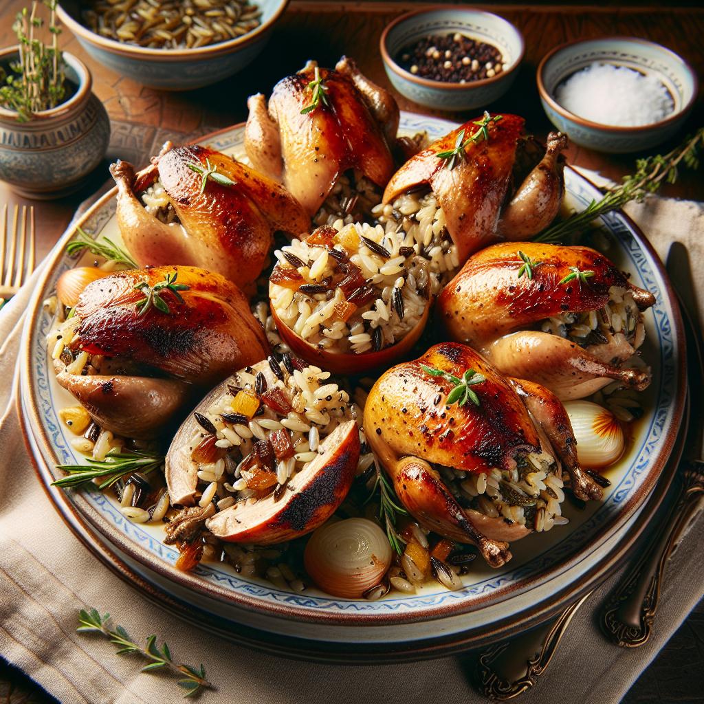 Quail Stuffed with Wild Rice