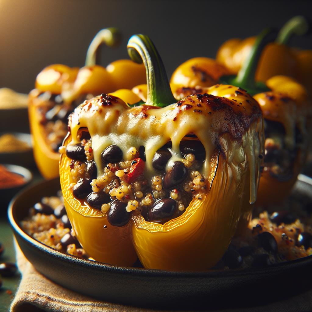 Quinoa and Black Bean Stuffed Peppers