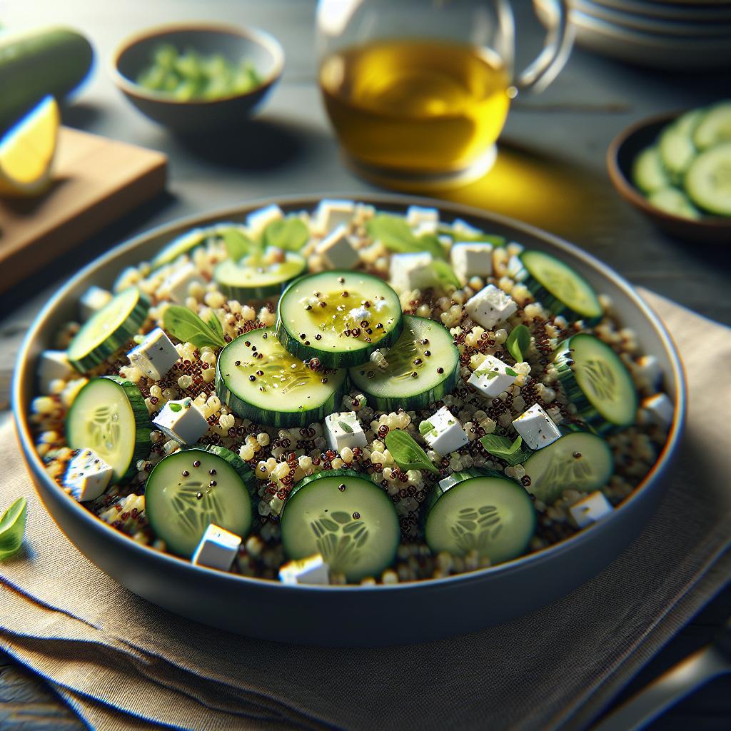 quinoa salad with cucumber and feta