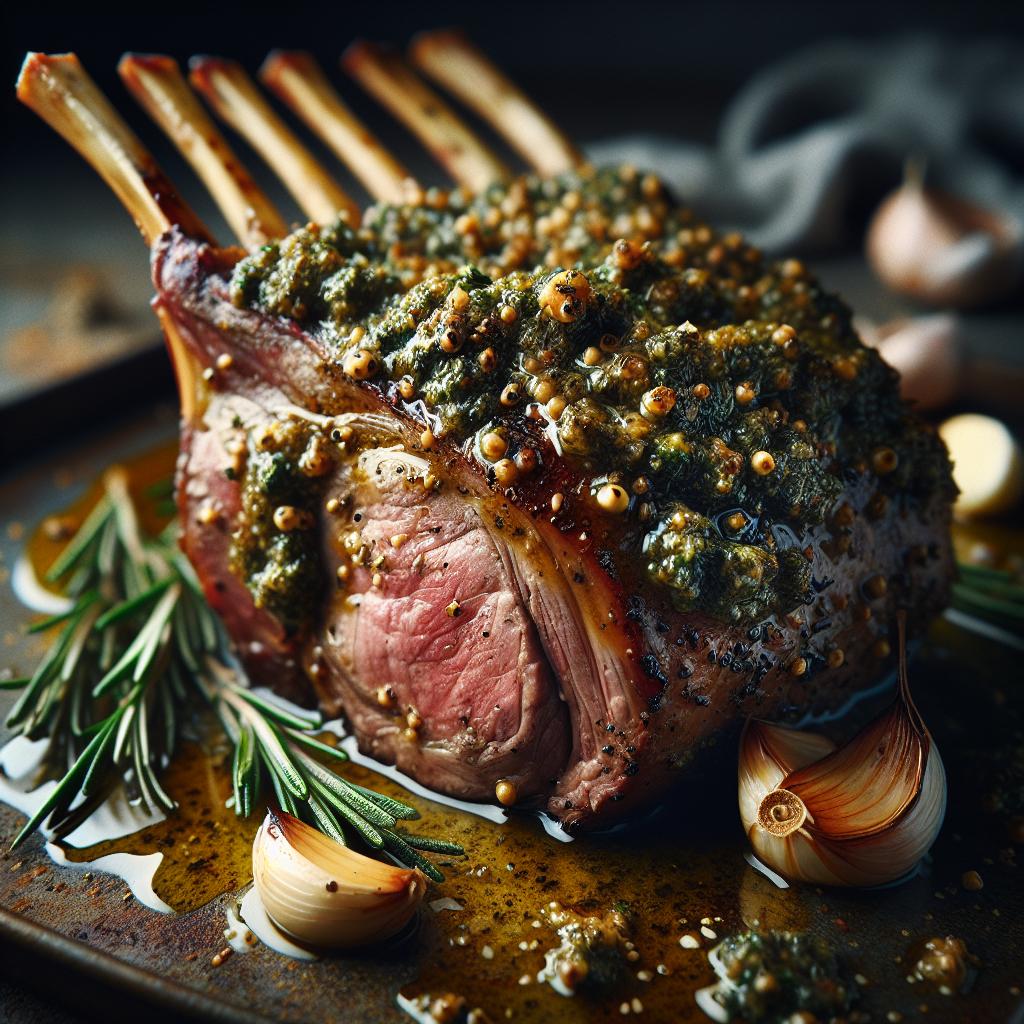 Rack of Lamb with Rosemary Mustard Sauce