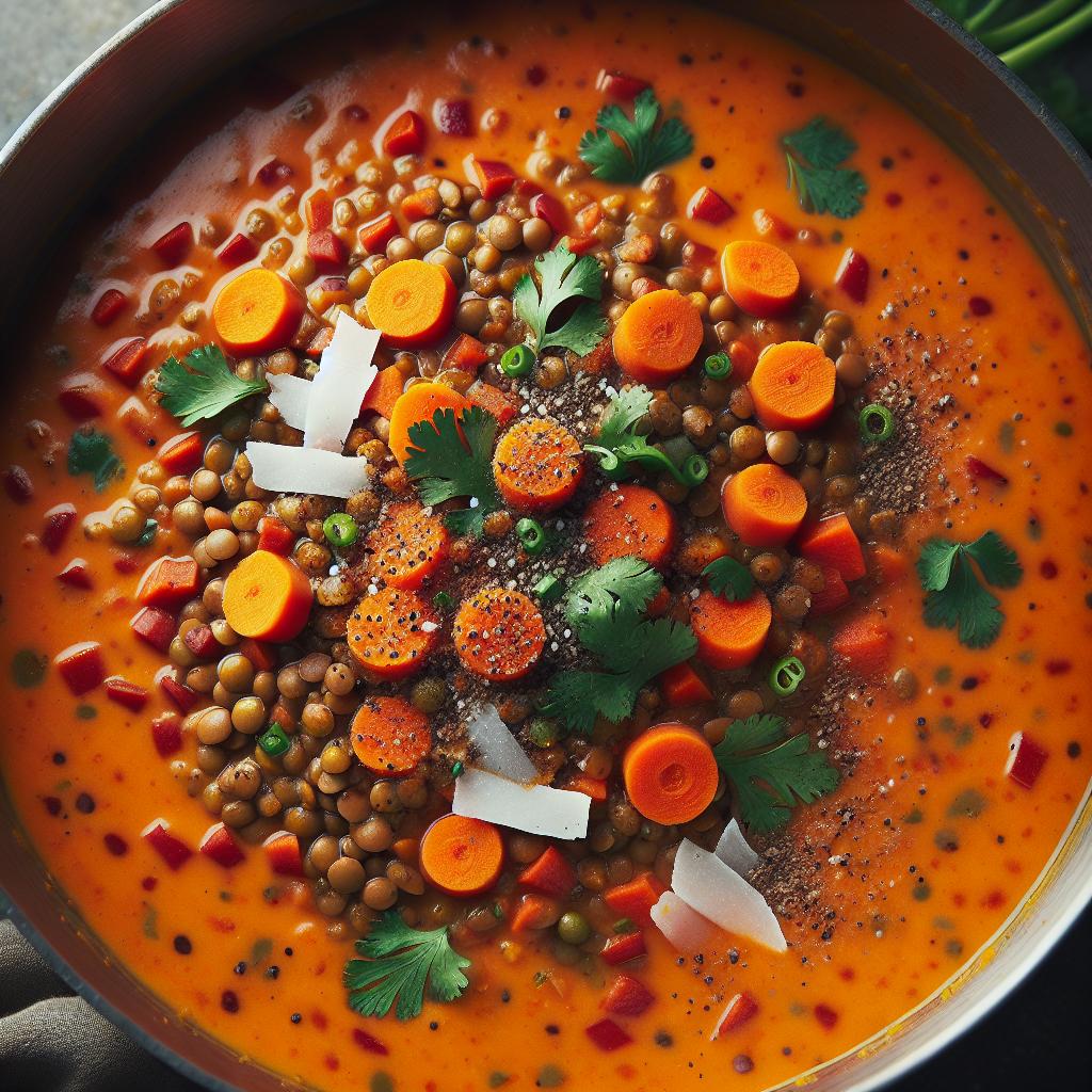 red lentil and carrot soup with coconut