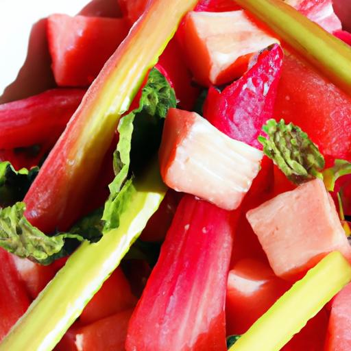 Rhubarb and Watermelon Salad