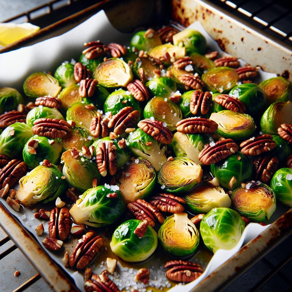 Roasted Brussels Sprouts with Pecans