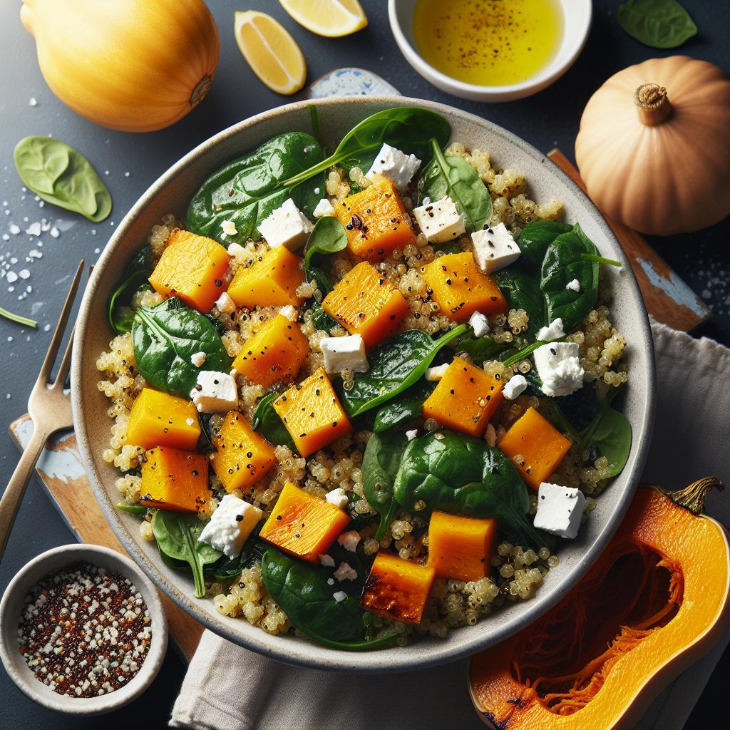 roasted butternut squash with quinoa