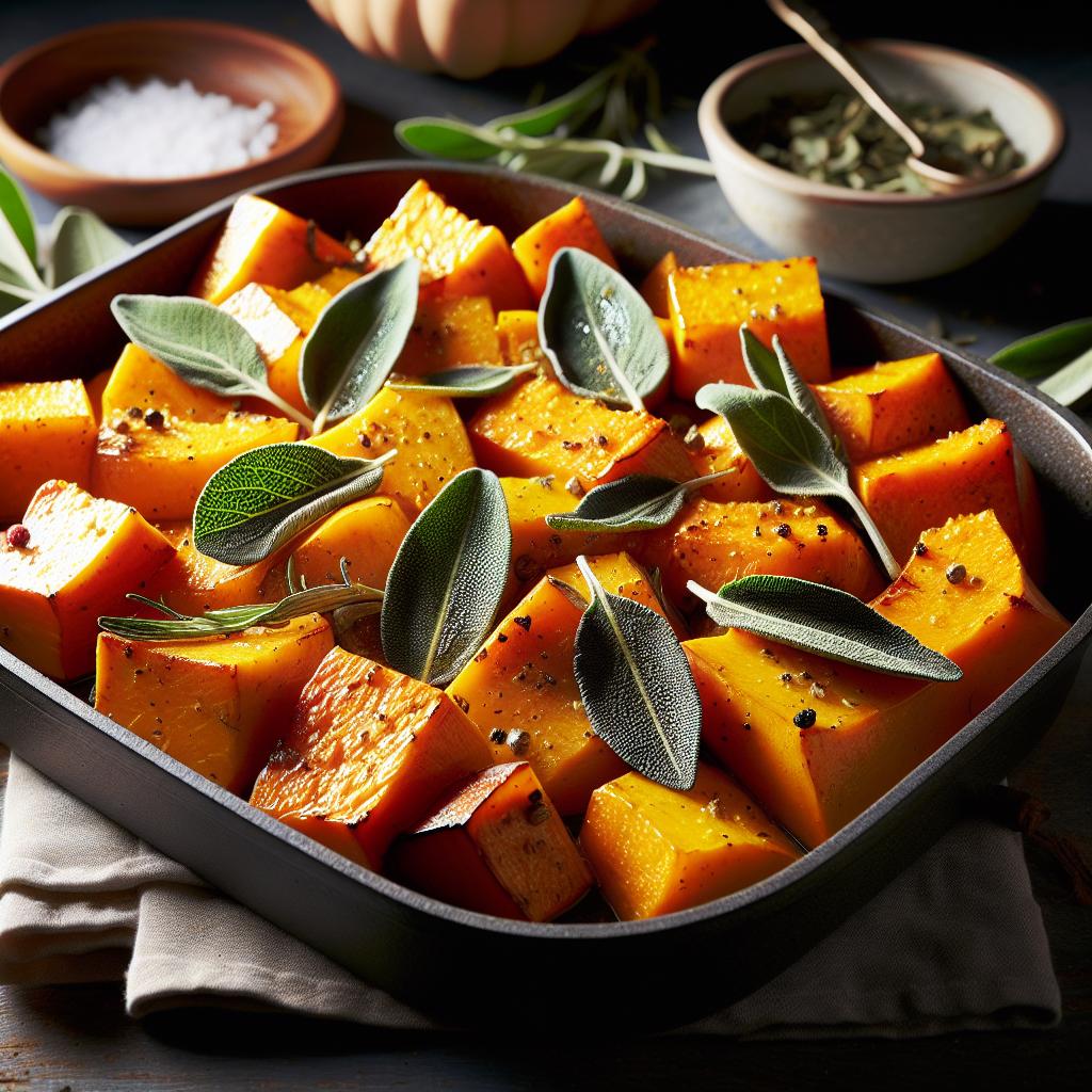 roasted butternut squash with sage