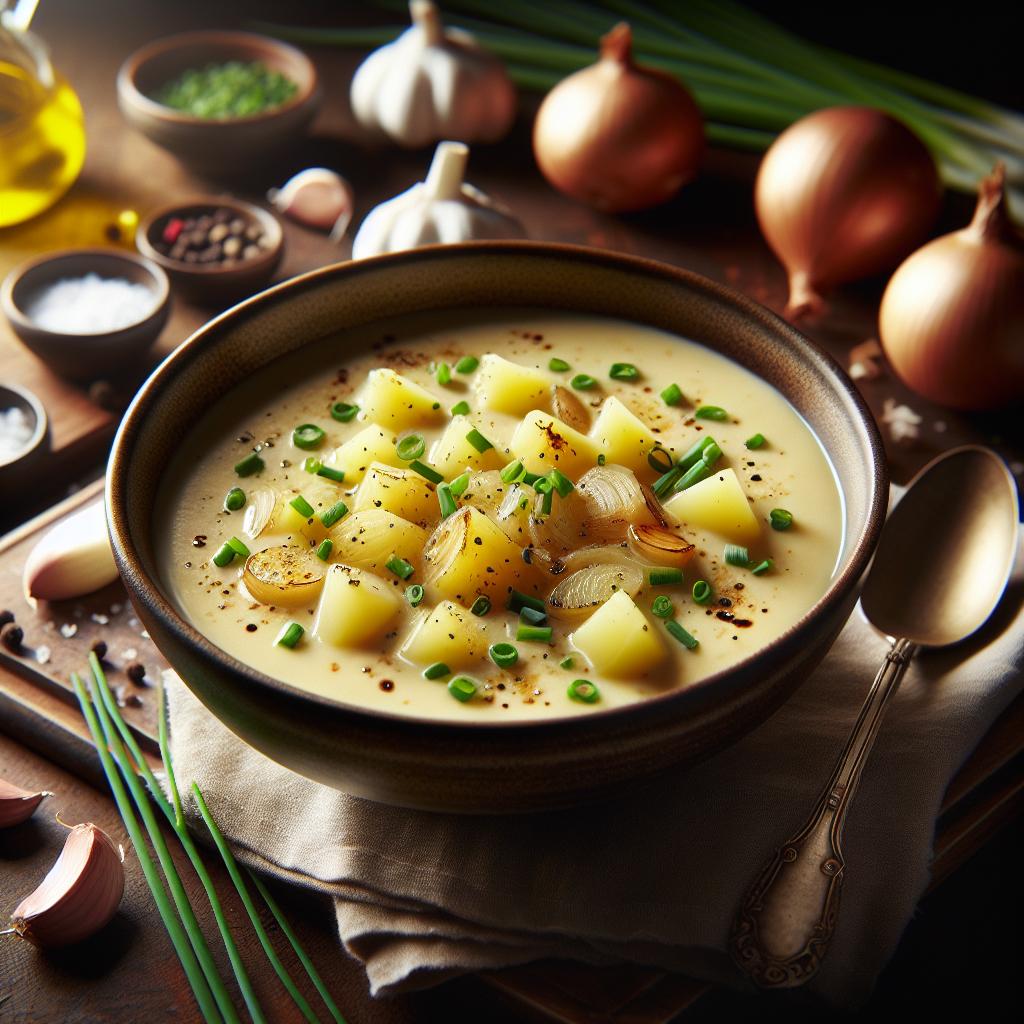 Roasted Garlic and Potato Soup