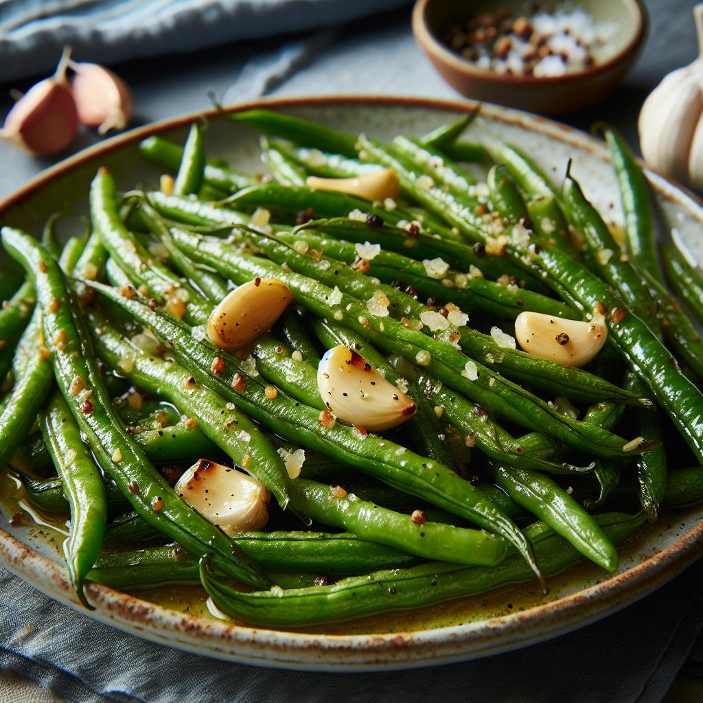 roasted garlic green beans