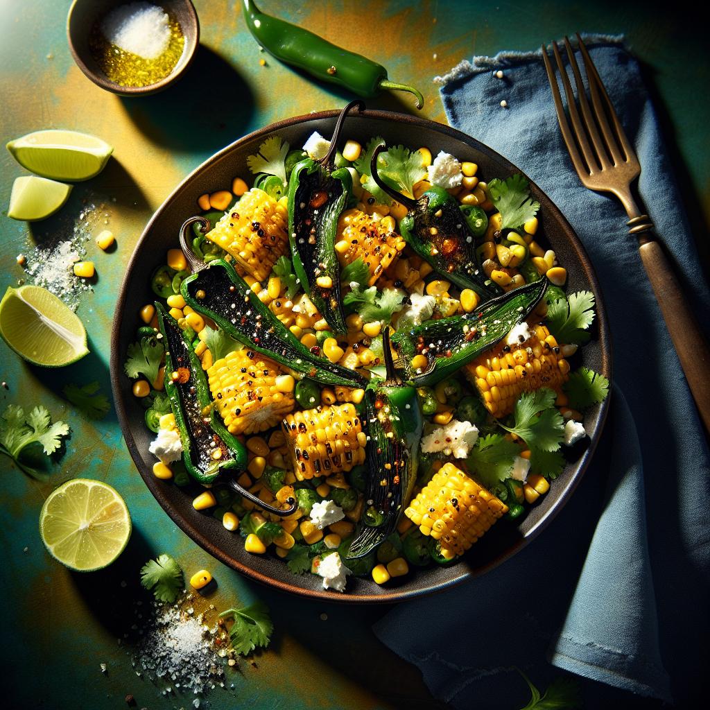 roasted poblano and corn salad