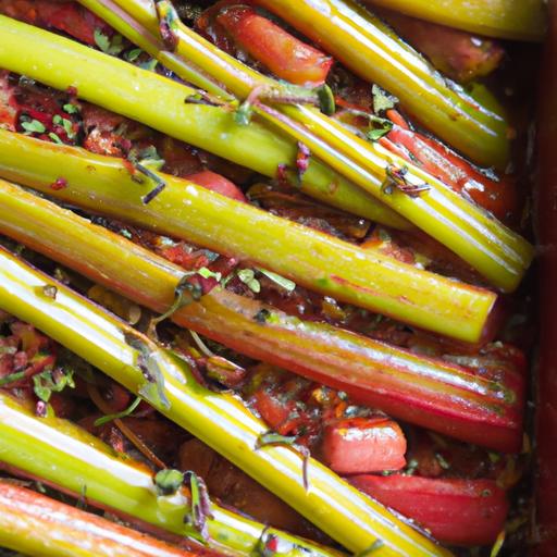 roasted rhubarb with honey and thyme