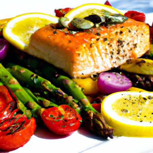 roasted salmon with vegetables