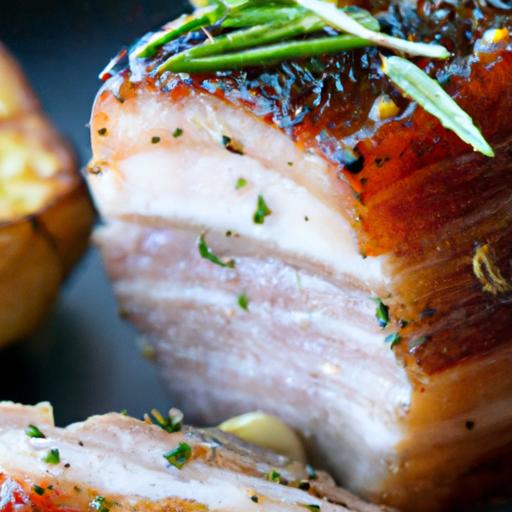 rosemary and garlic roasted pork belly