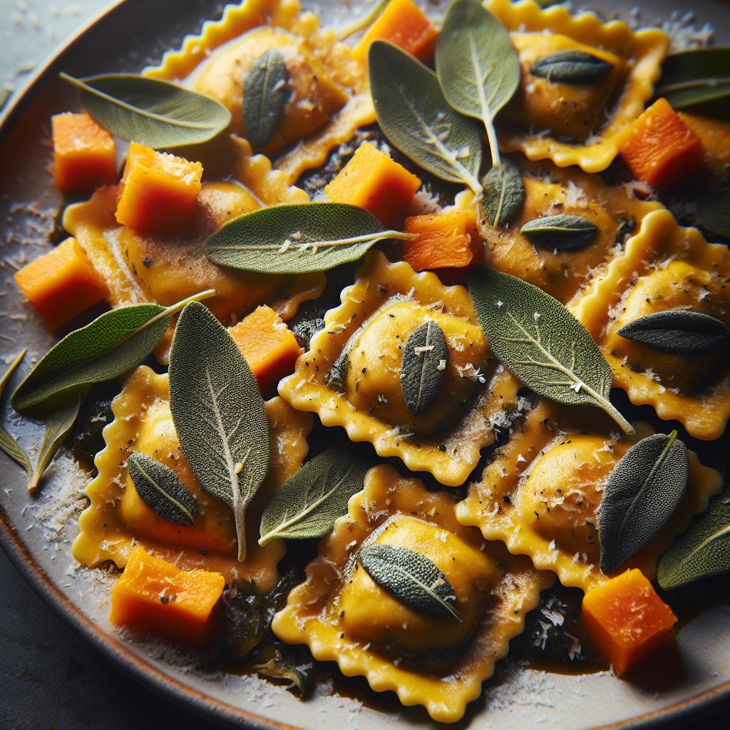 sage and brown butter squash ravioli