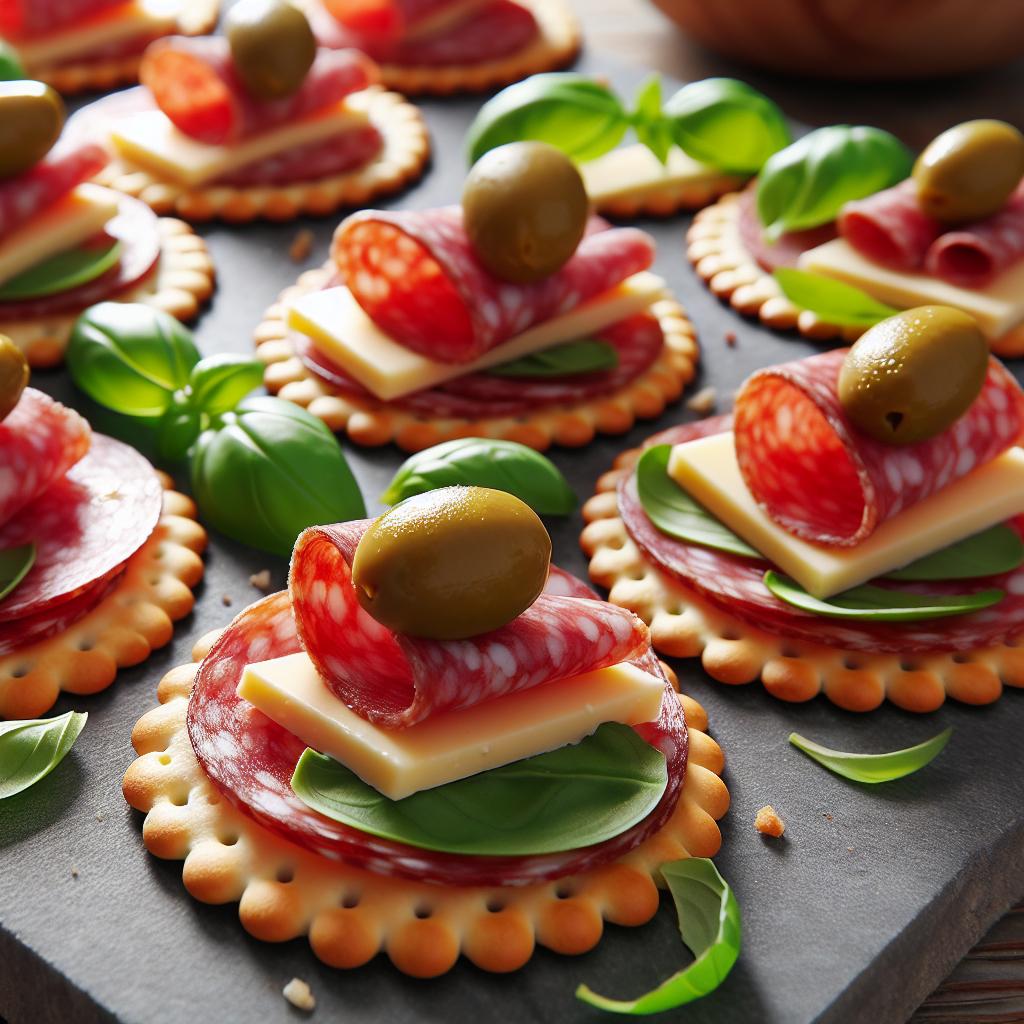 salami and cracker appetizer