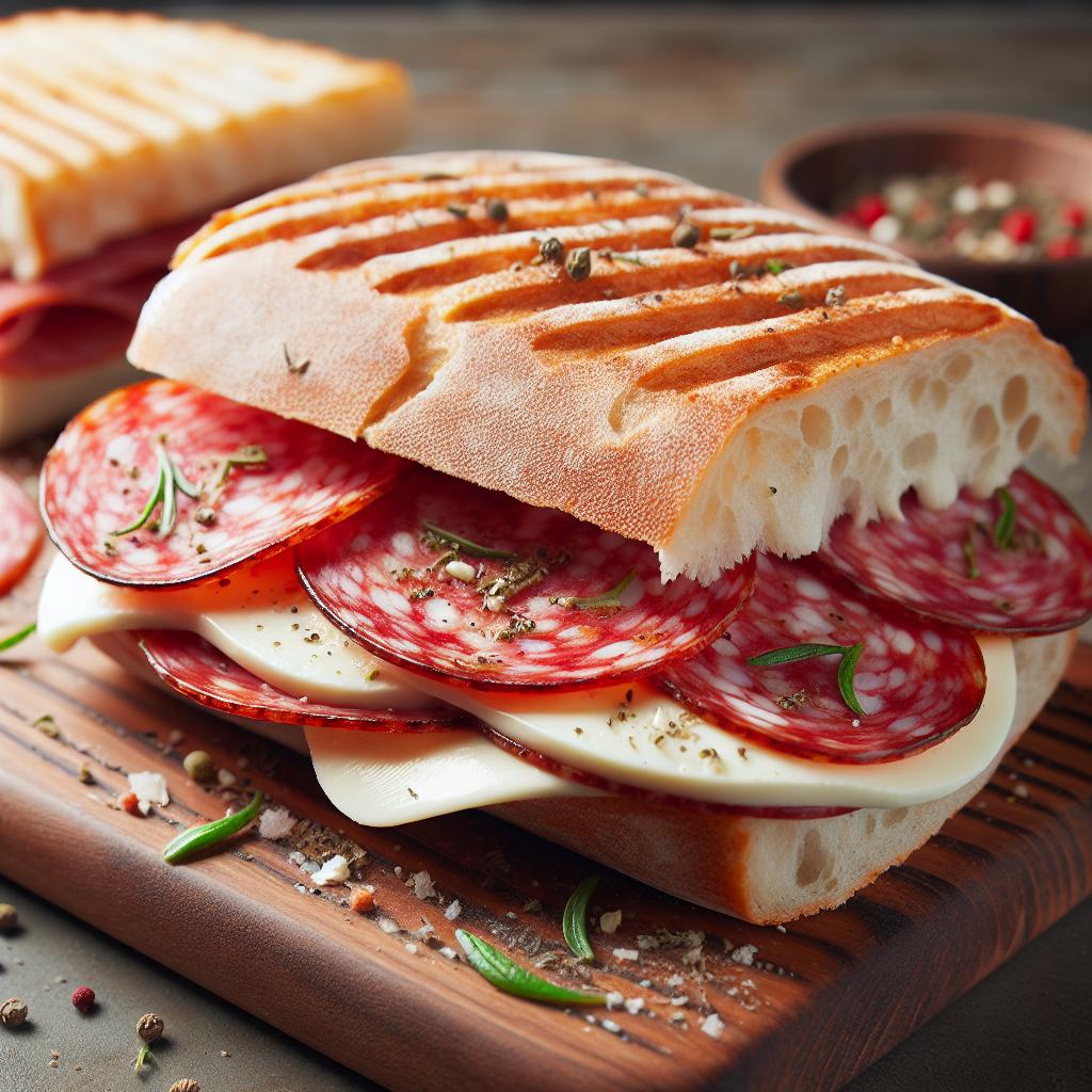 Salami and Mozzarella Panini