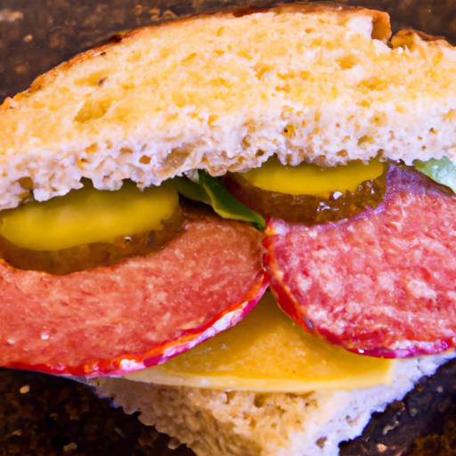 Salami and Mustard Sandwich