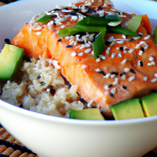 salmon and rice bowl