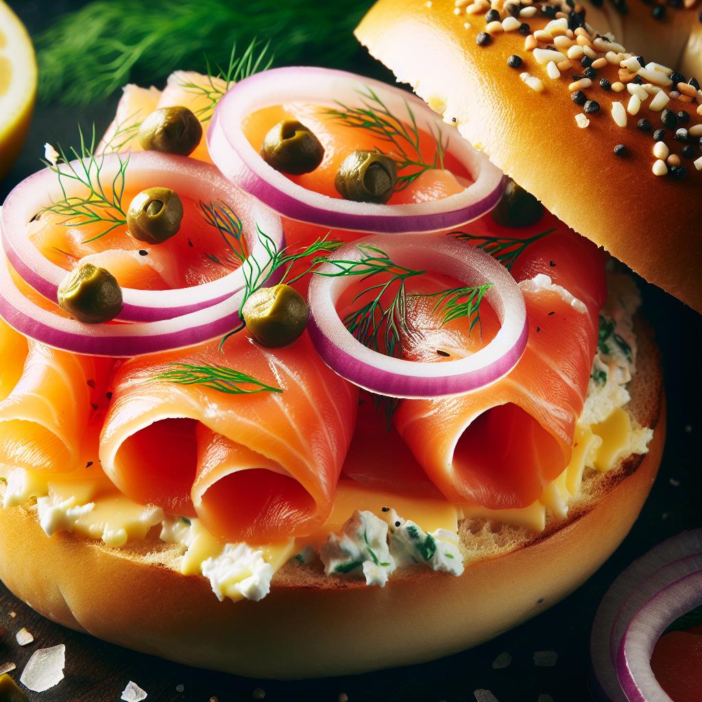 salmon lox bagel