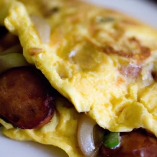 sausage and onion omelette