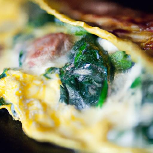 sausage and spinach omelette