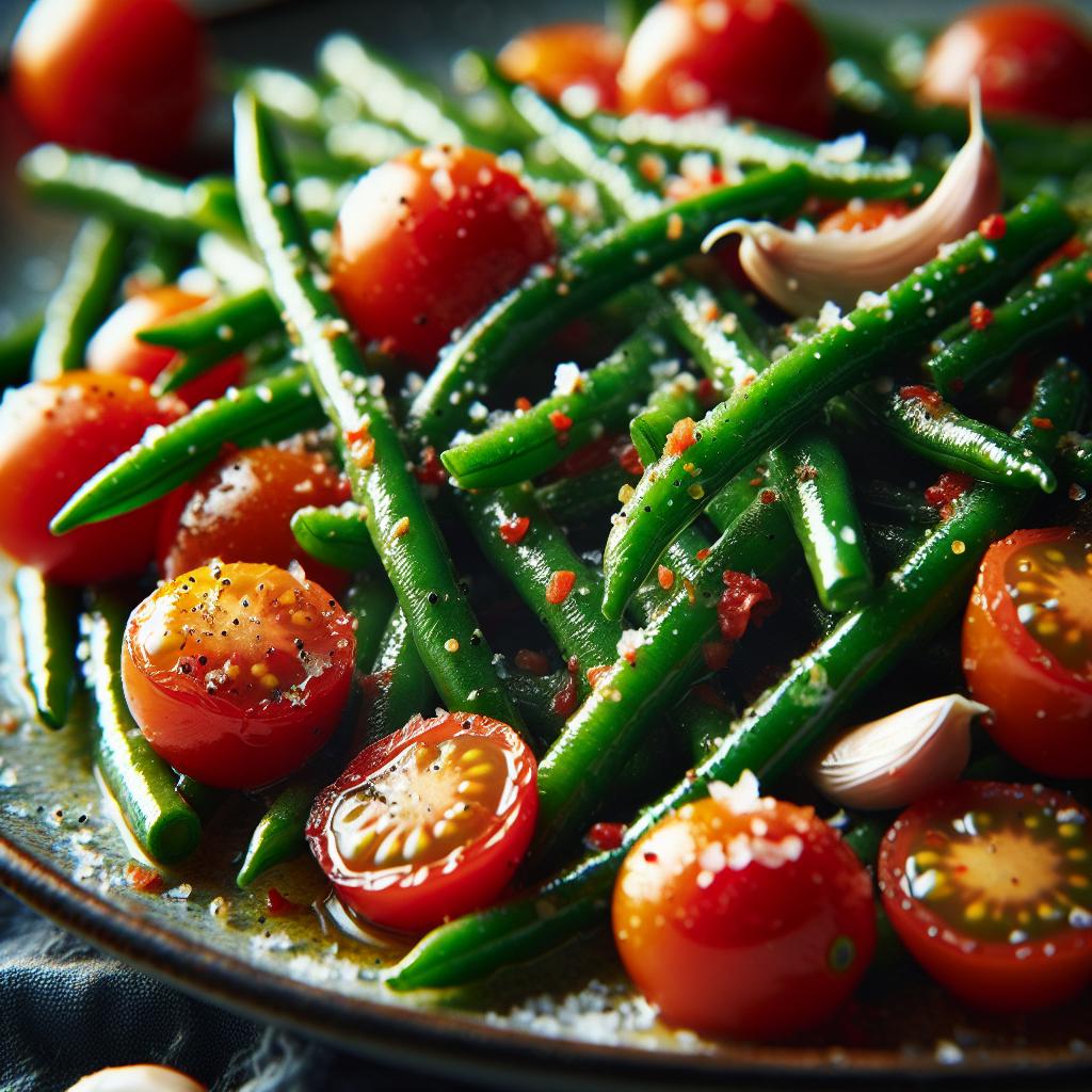 sautéed green beans with cherry tomatoes