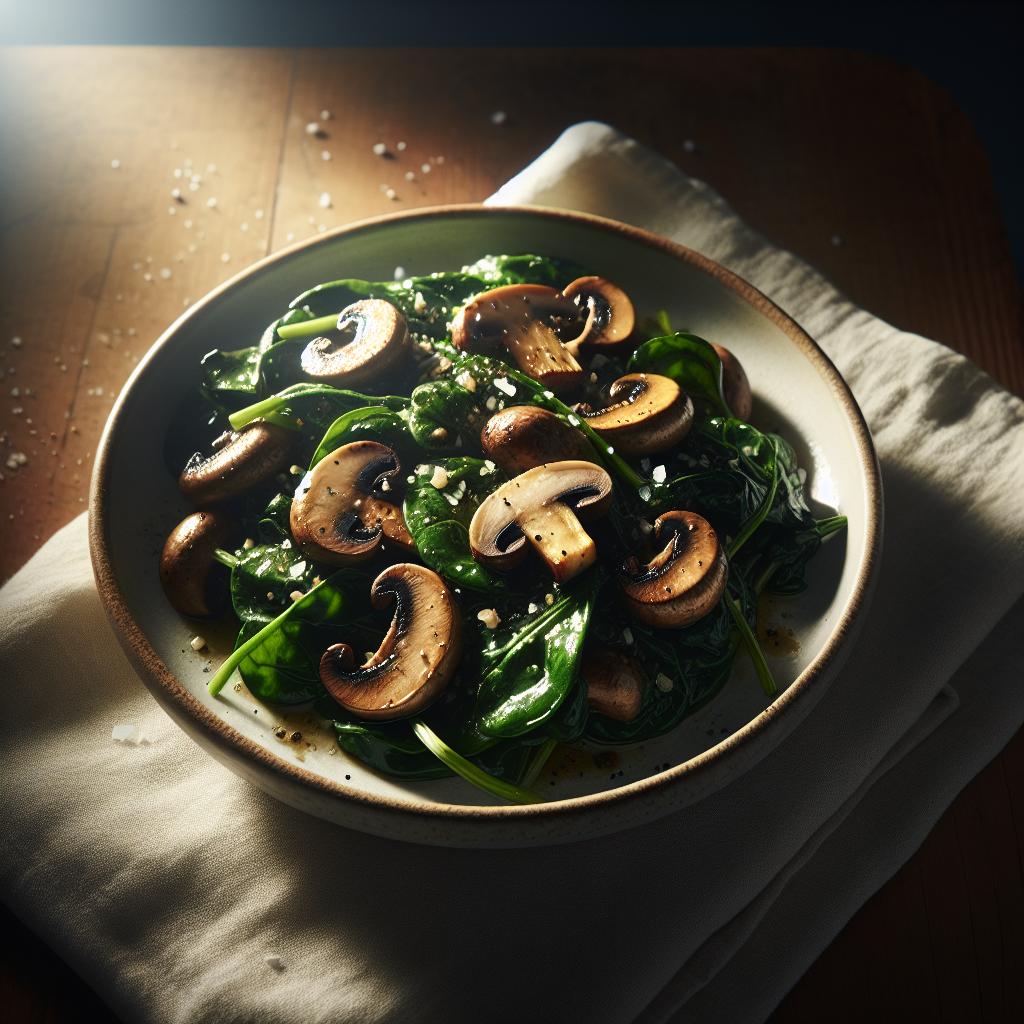 sautéed spinach and mushrooms