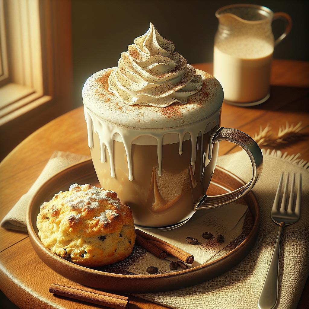 scone and cream latte