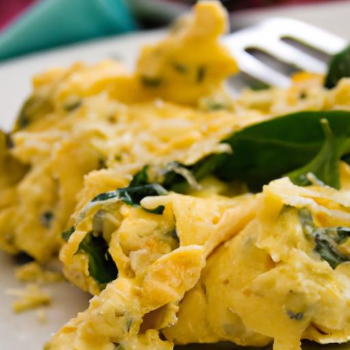 scrambled eggs with cheese and herbs