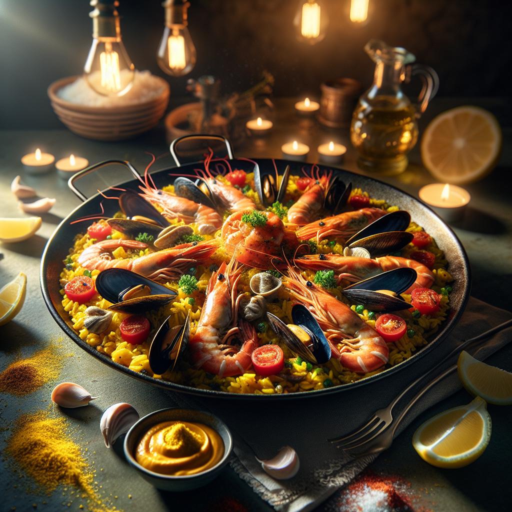 Seafood Paella with Saffron Aioli