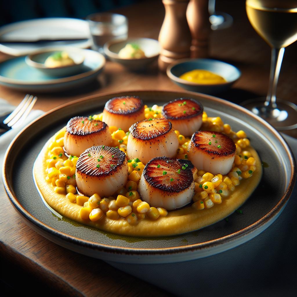 Seared Scallops with Corn Puree