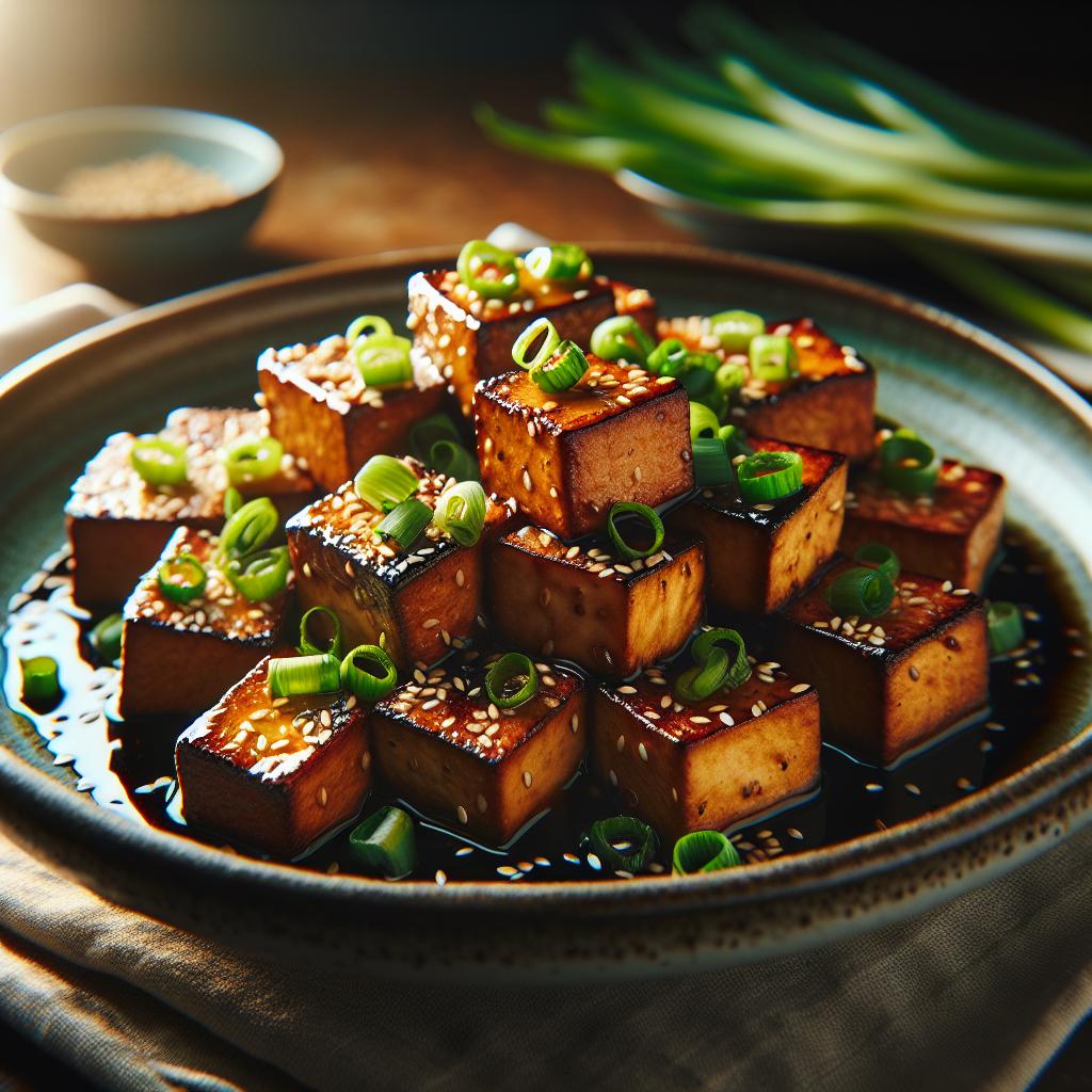 seared tofu with soy sauce