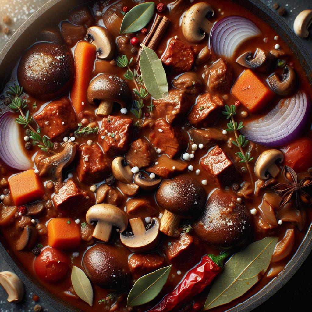 seitan and mushroom bourguignon