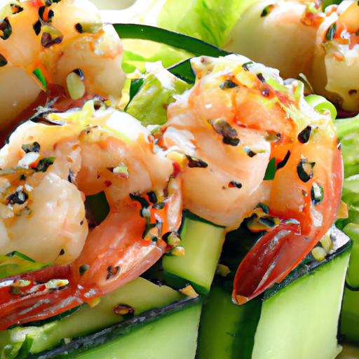 sesame shrimp and cucumber wraps