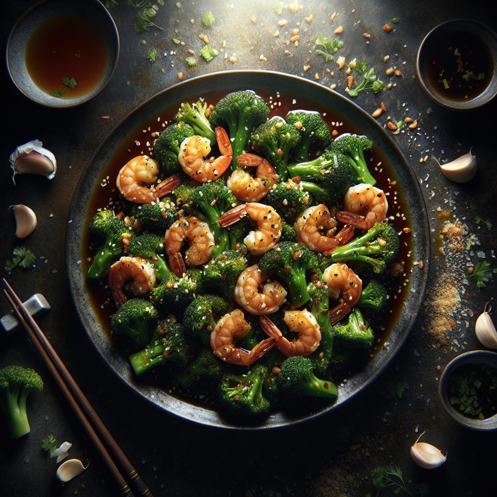 shrimp and broccoli in garlic sauce