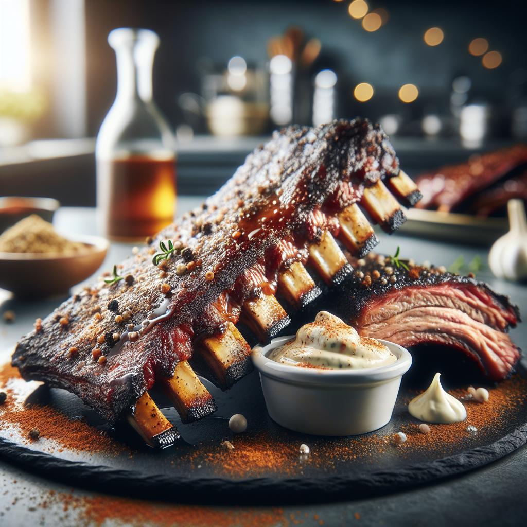 Smoked Beef Ribs with Horseradish Sauce